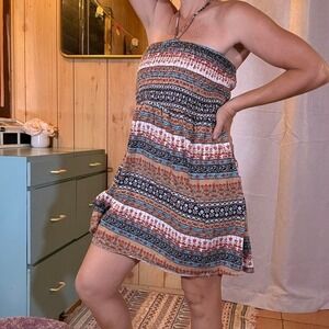 3 FOR $15 DEAL / Raya Sun strapless boho mini dress size large - PVBUNDLE